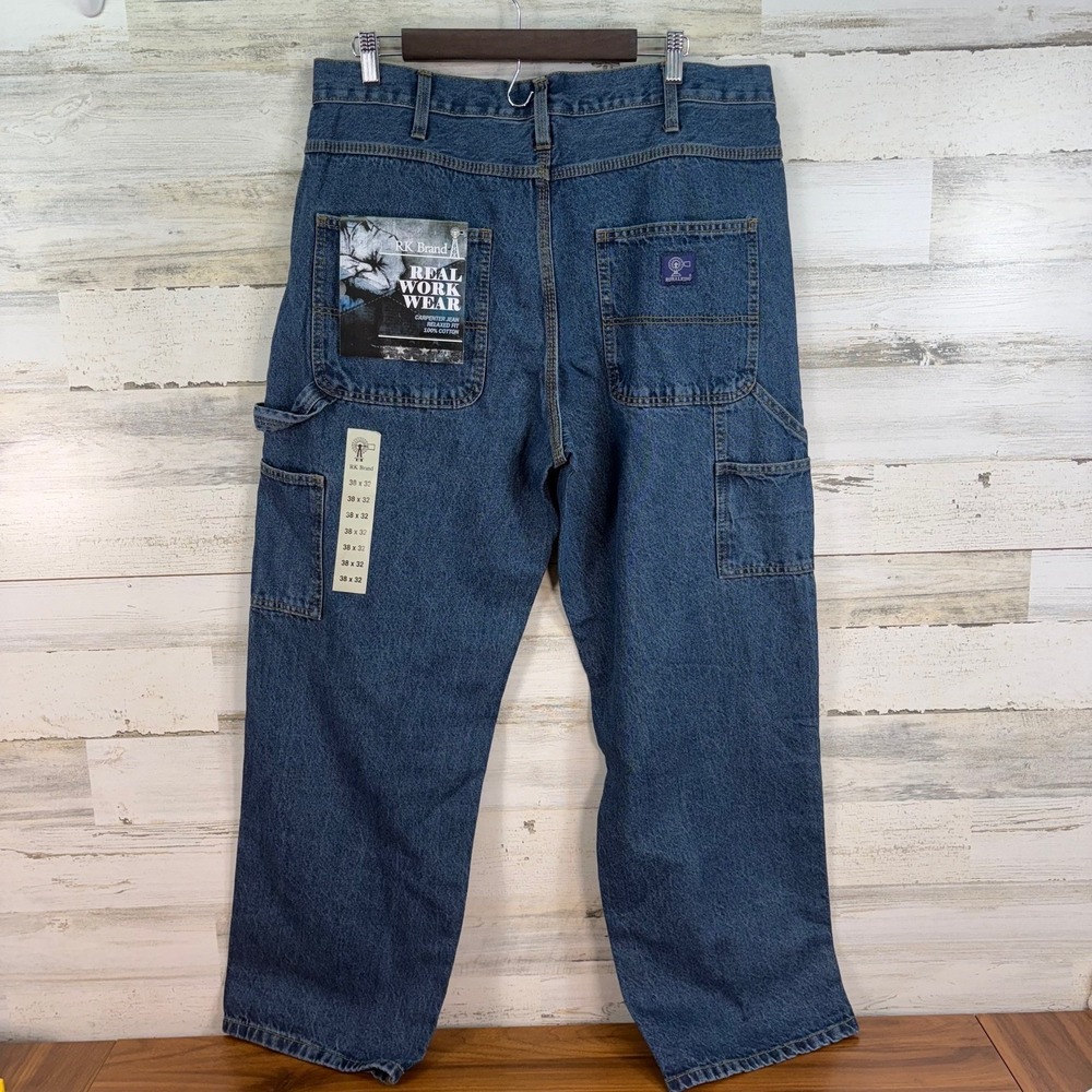RK Brand Carpenter Blue Jeans Relaxed Fit‎ 38" x 32" New with Tags